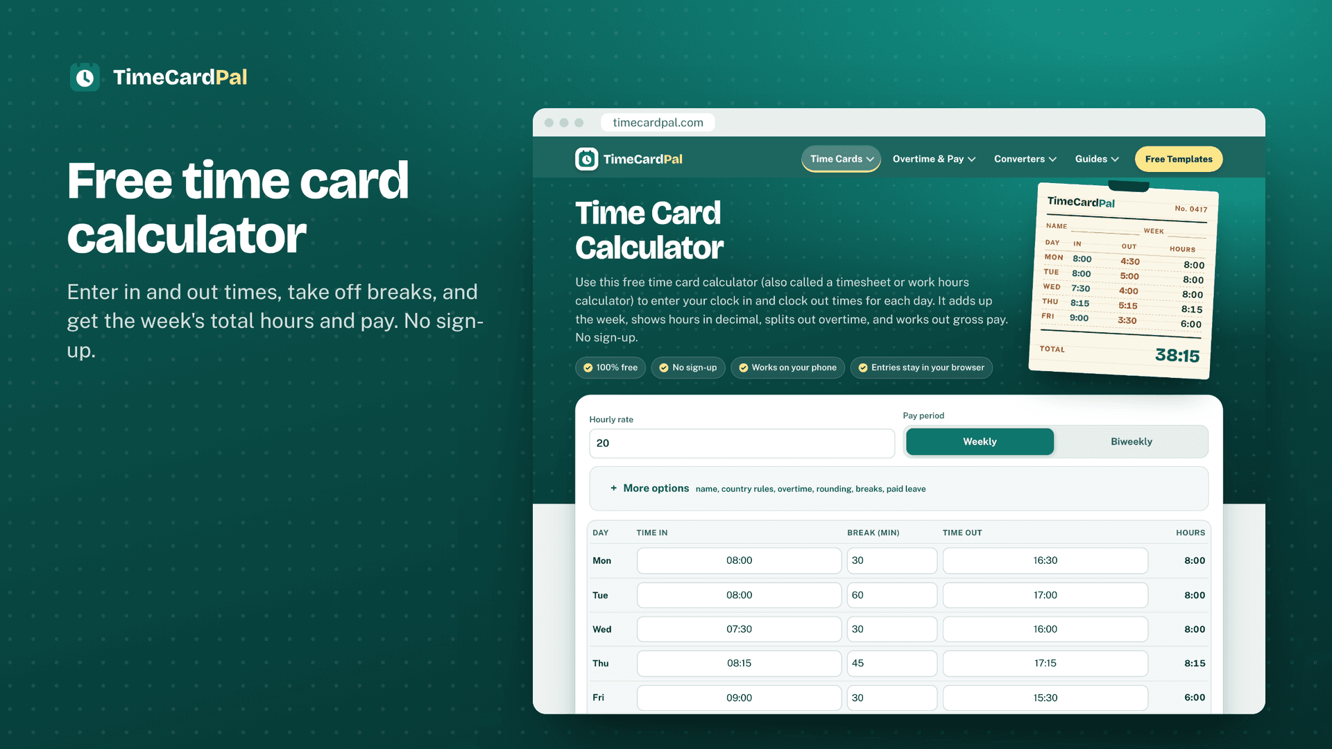 TimeCardPal image 1