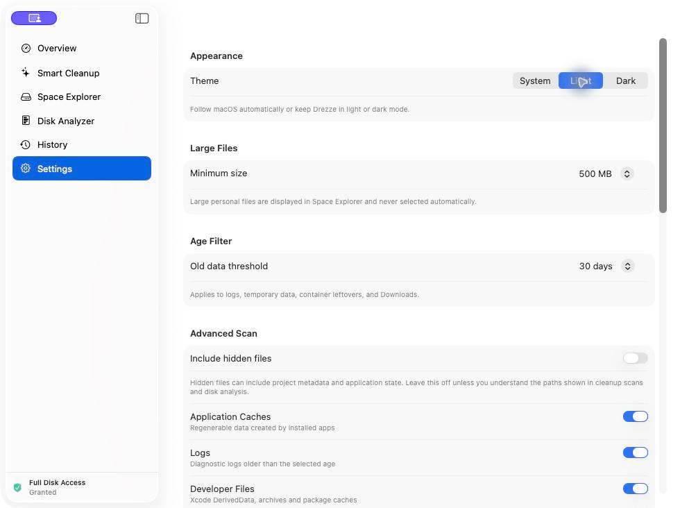 Drezze — Free Disk Cleaner for Mac image 1
