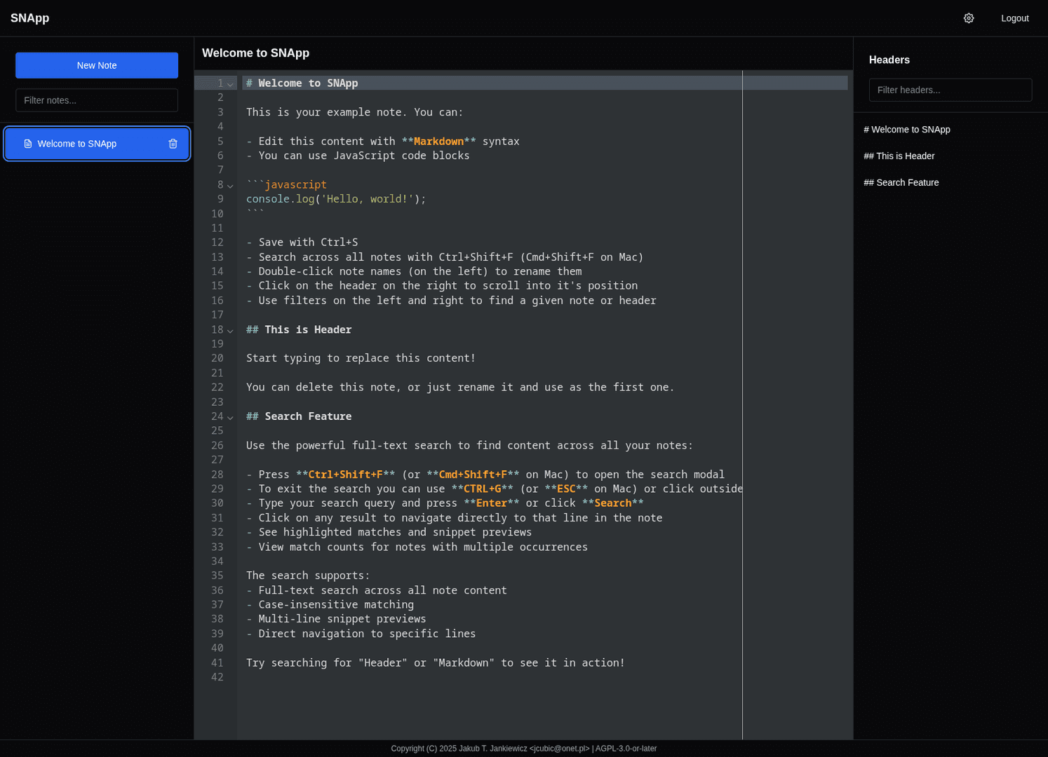 SNApp - Simple Markdown Notes App image 1