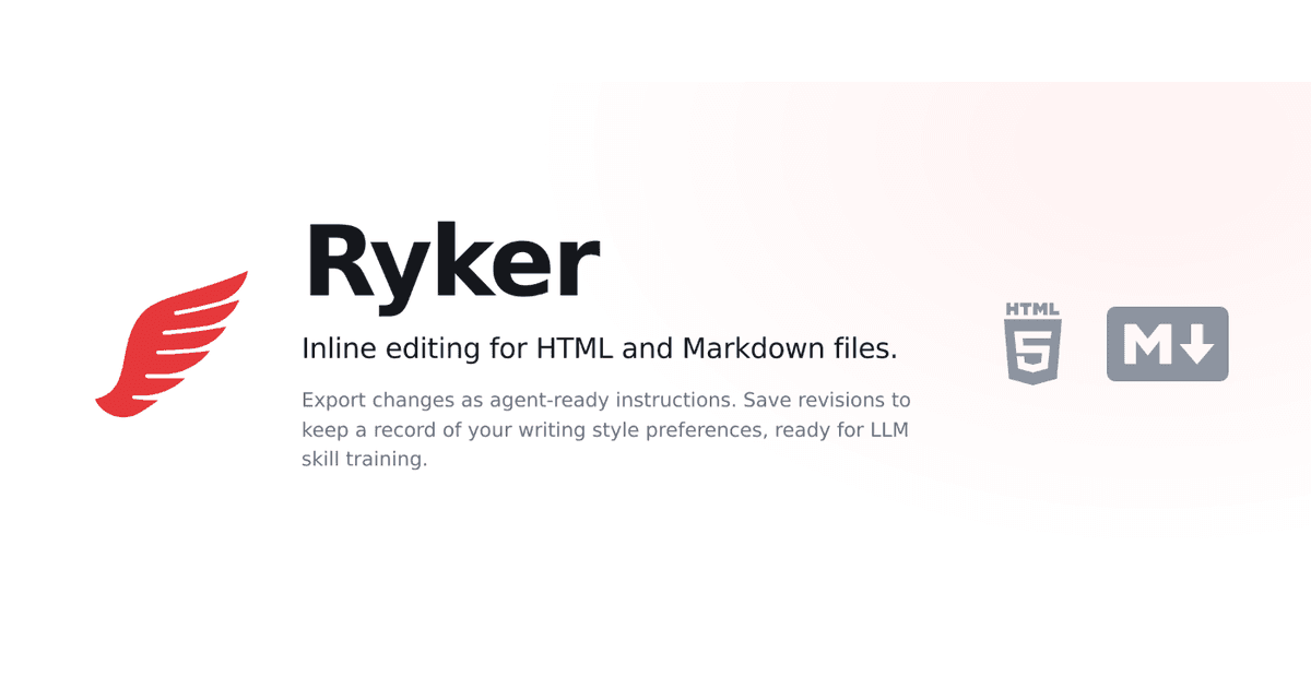 Ryker - Inline HTML & Visual Markdown Editing image 4