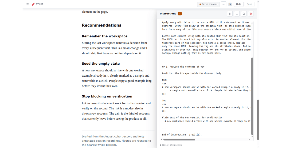 Ryker - Inline HTML & Visual Markdown Editing image 2