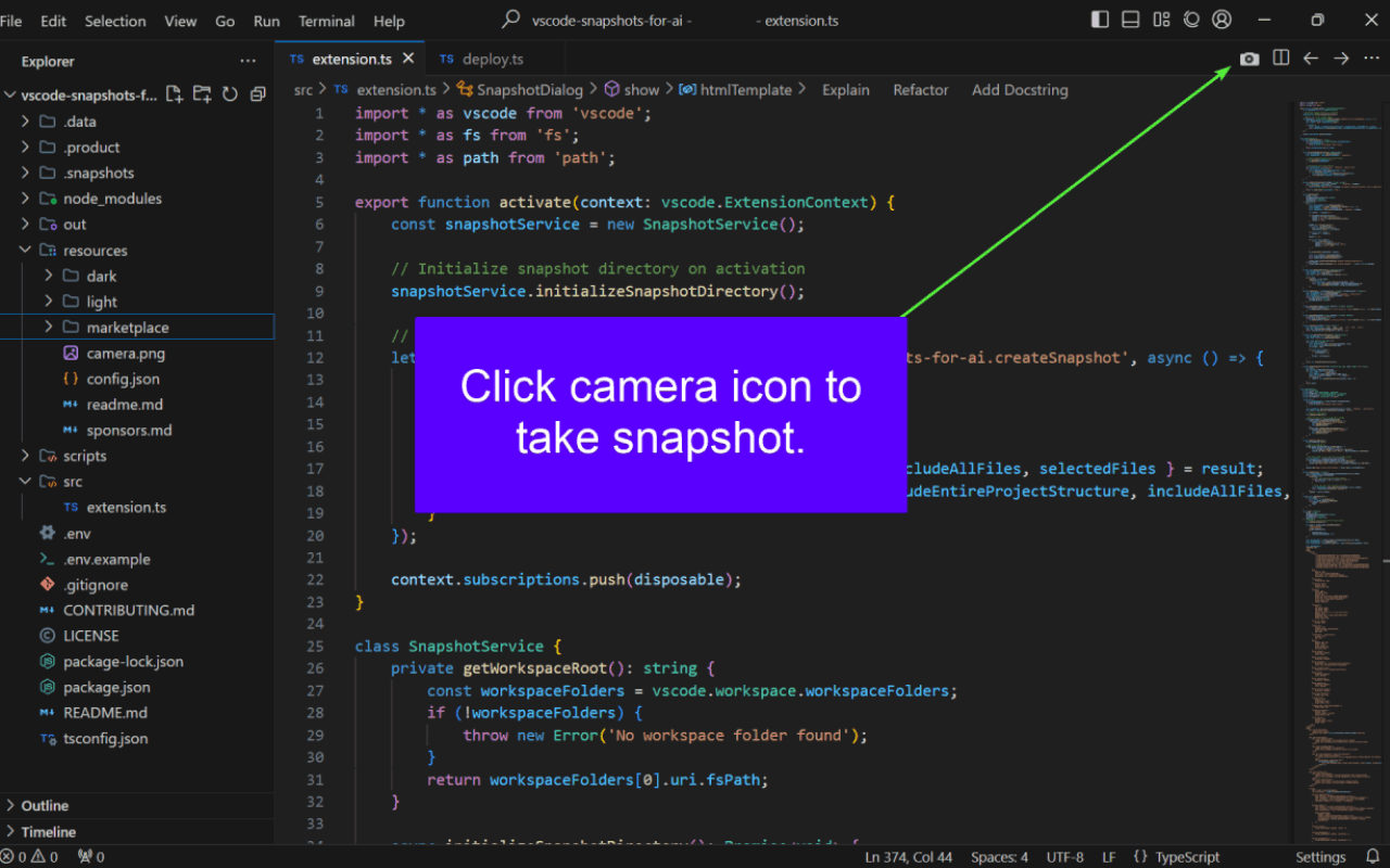 Snapshots for AI (VS Code Edition) image 5