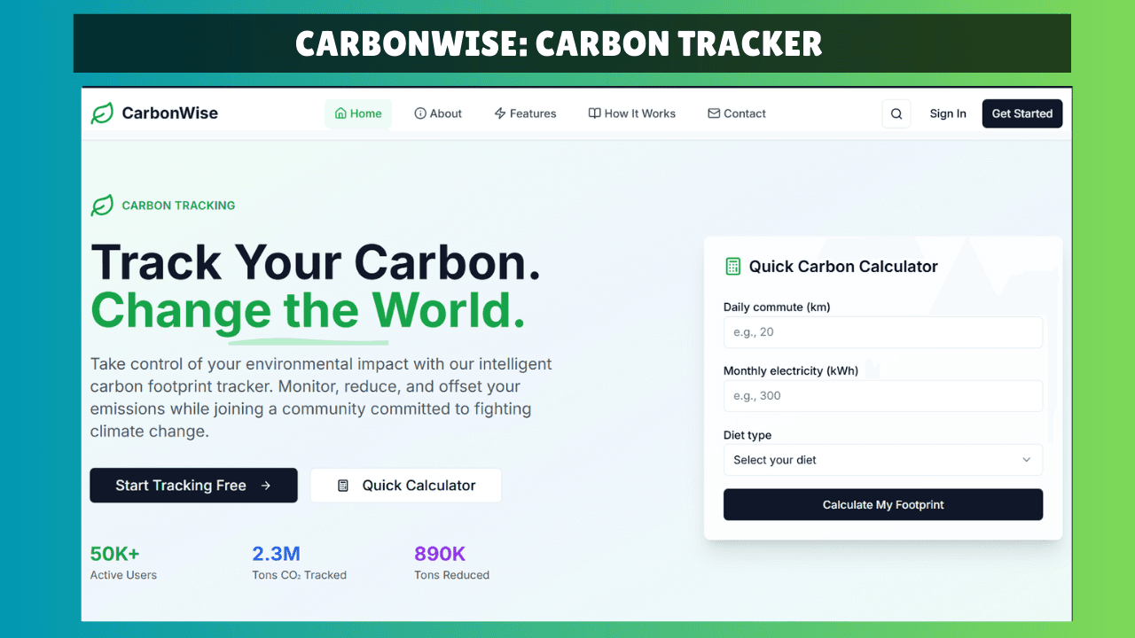 CarbonWise - Carbon Footprint Tracker