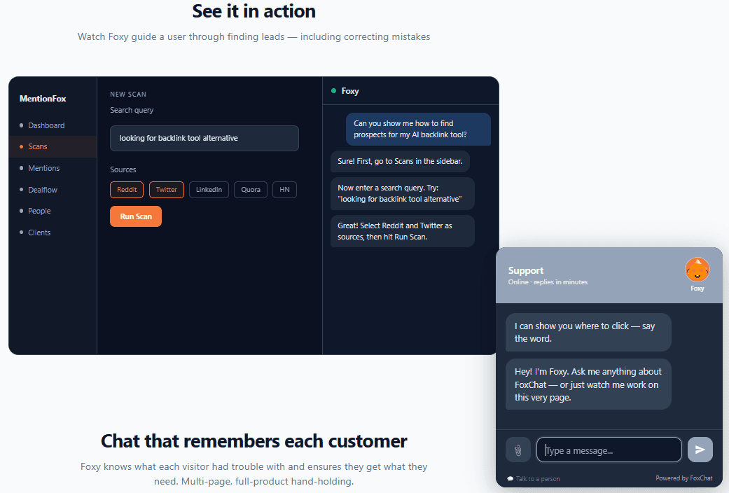 FoxChat -- AI Chat Agent That Actually Cares image 2