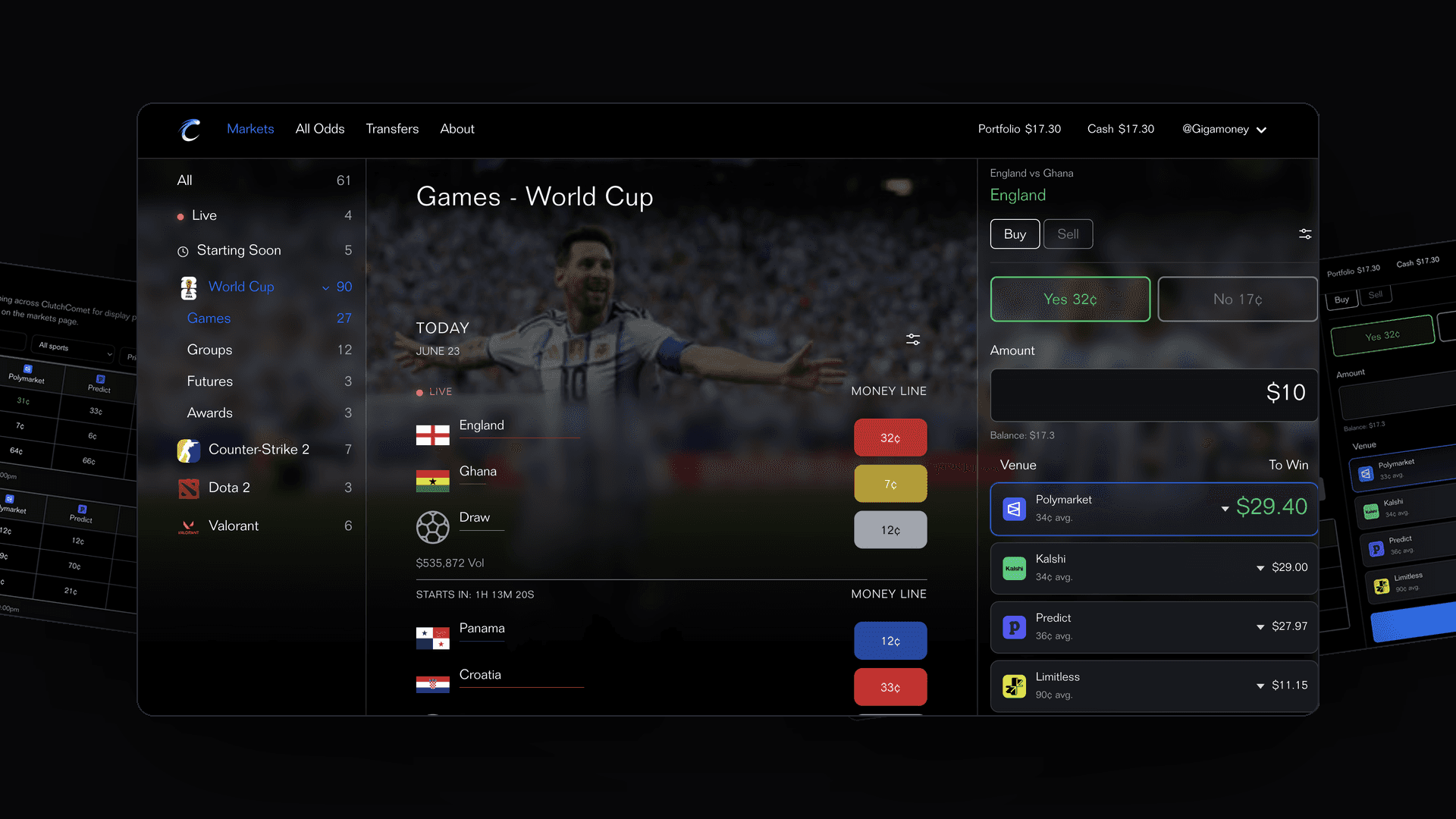 ClutchComet | Prediction Market Aggregator image 3