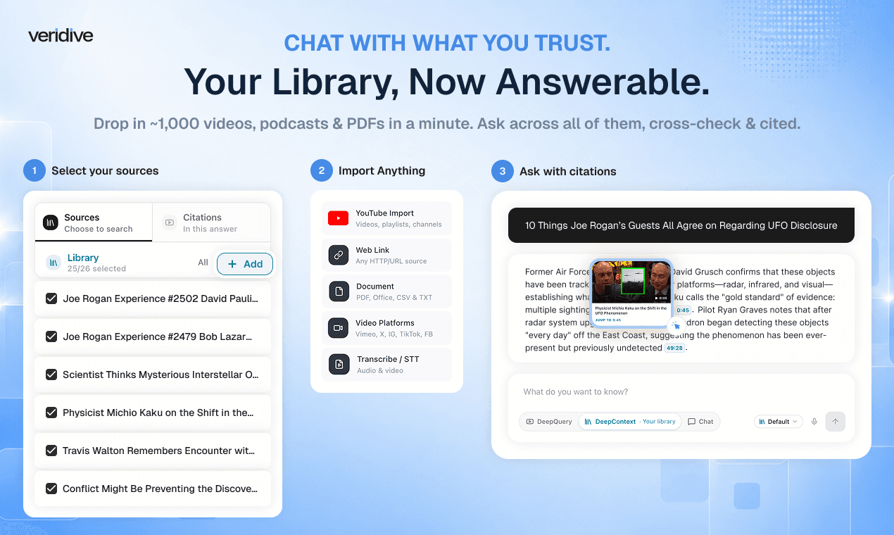 veridive — Answer Engine for the Spoken Web image 3