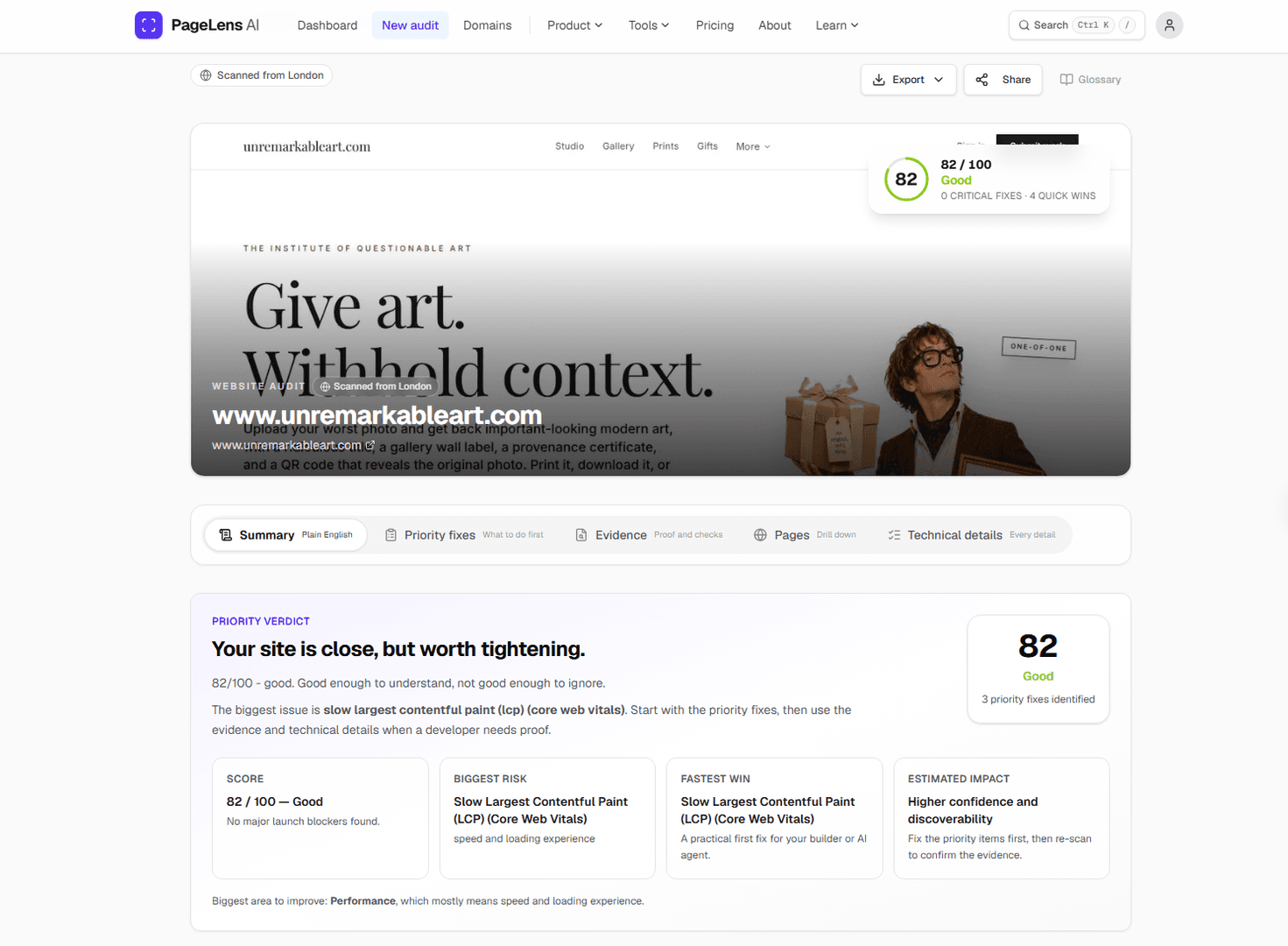 PageLens AI - Audit your site. Fix it with AI image 2