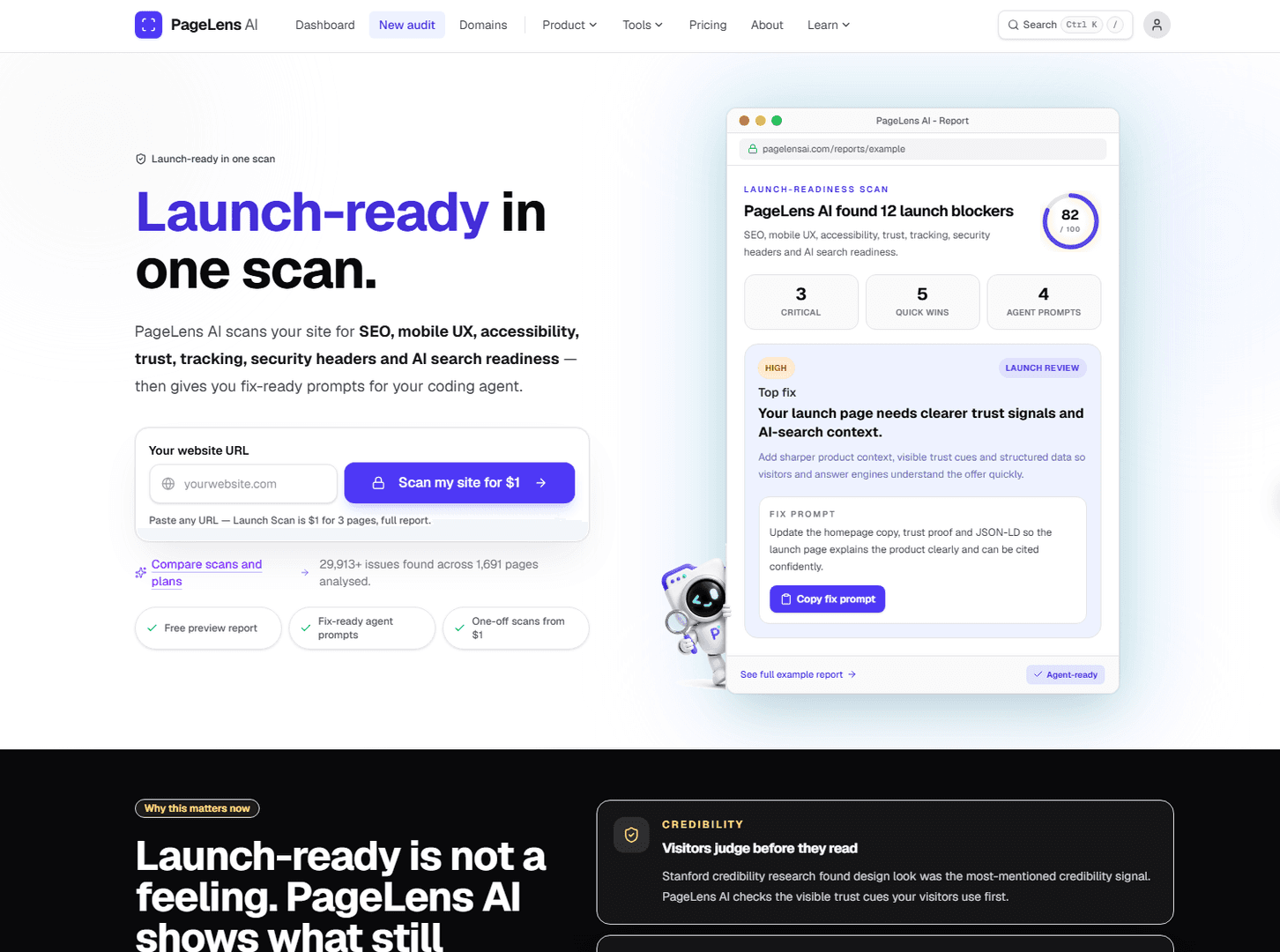 PageLens AI - Audit your site. Fix it with AI image 1
