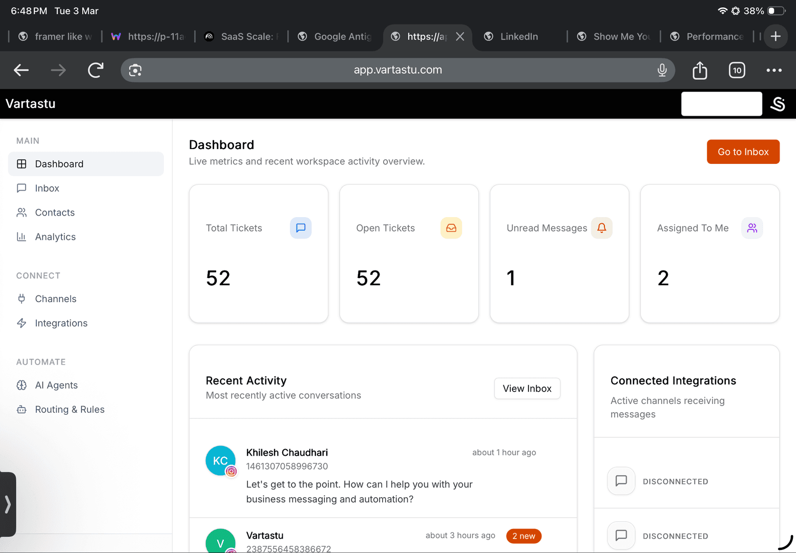 Vartastu - Customer Service Chat Platform image 1
