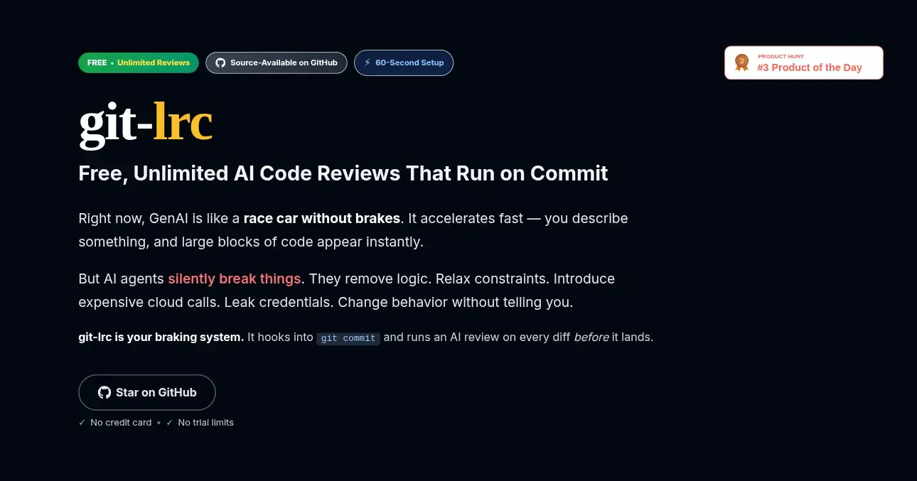 git-lrc: Free, Unlimited AI Code Reviews That Run on Every Commit