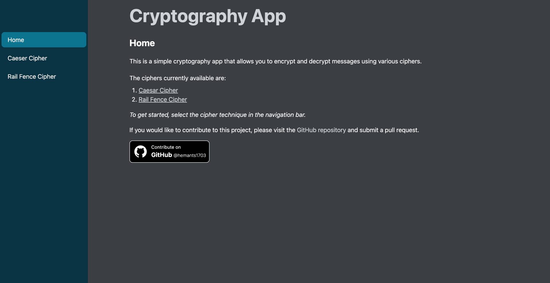 Cryptography App