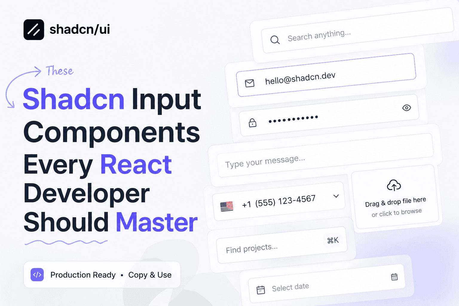 19 Shadcn Input Components for Modern React Apps