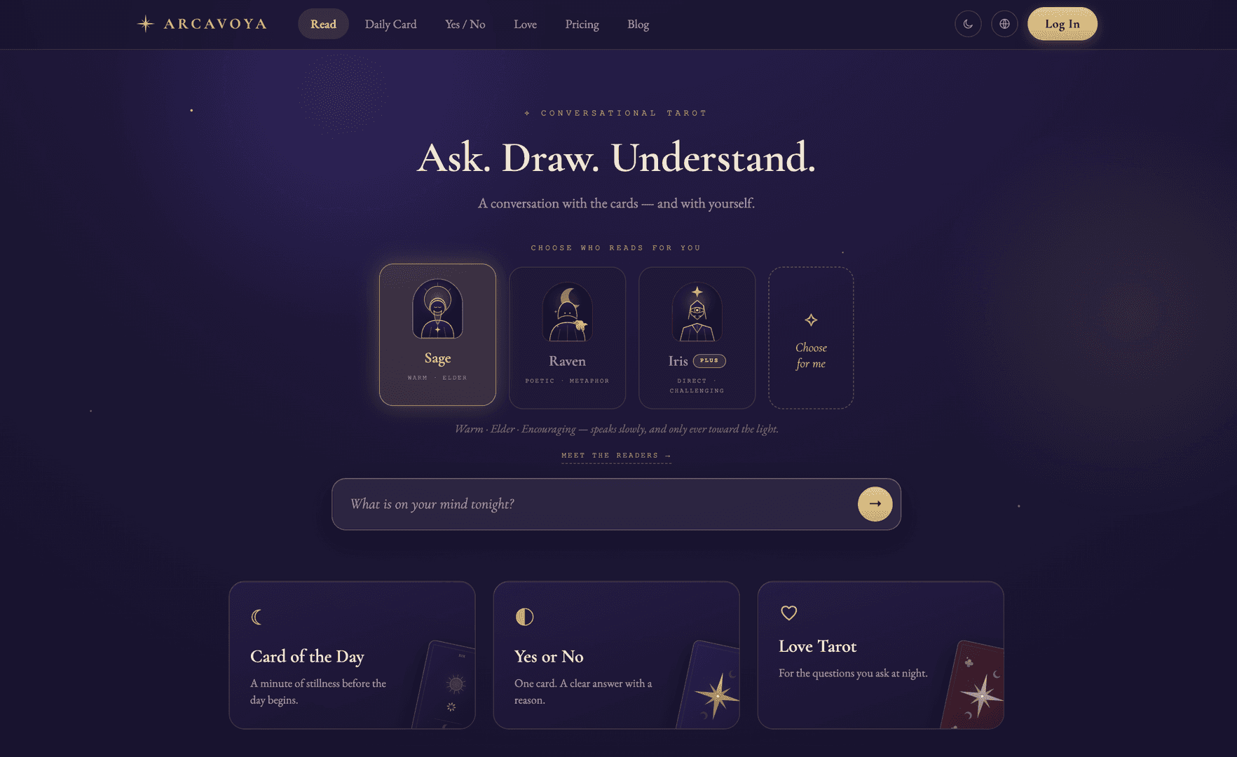 Arcavoya - Free AI Tarot Reading Online image 1