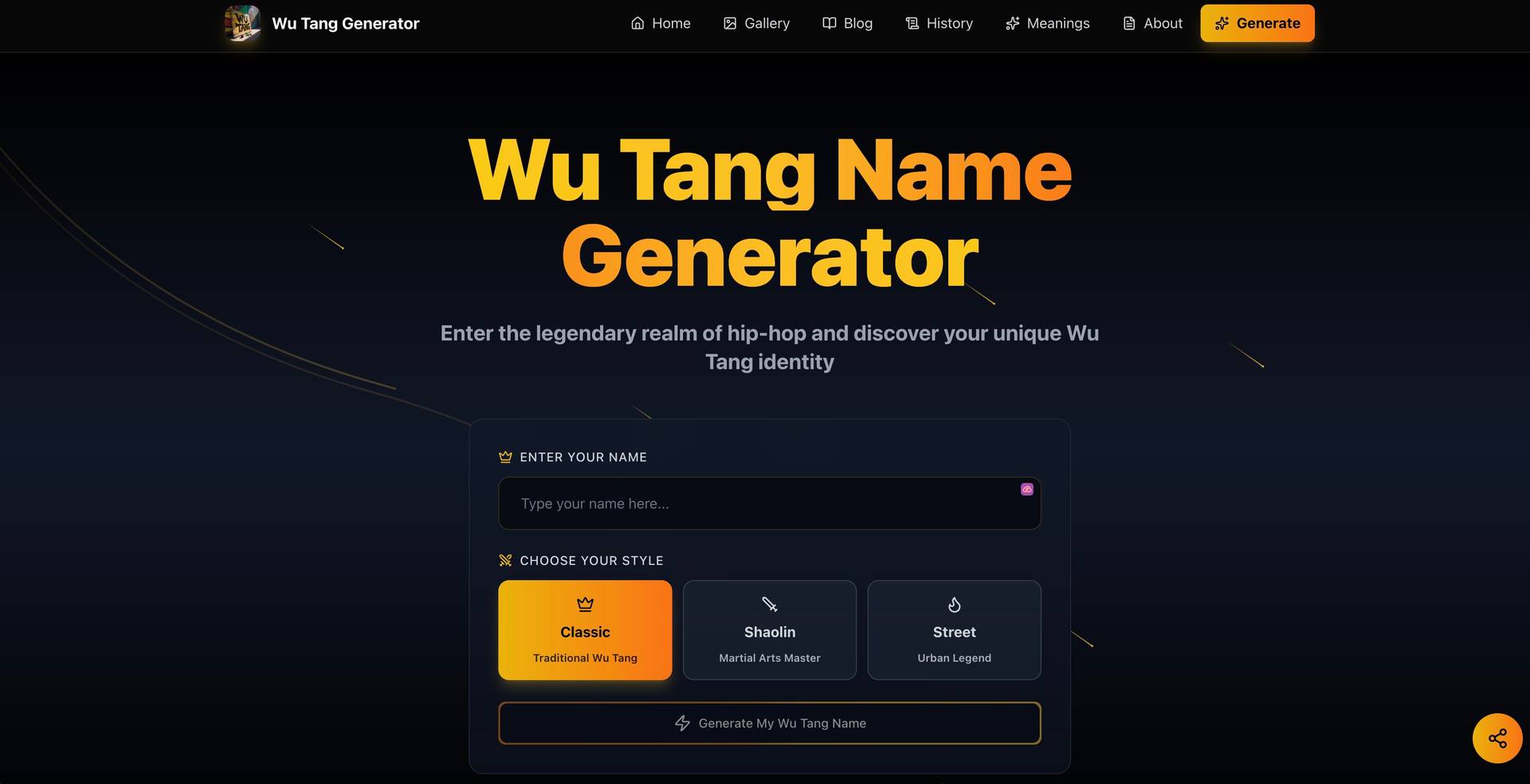 Wu Tang Name Generator image 1