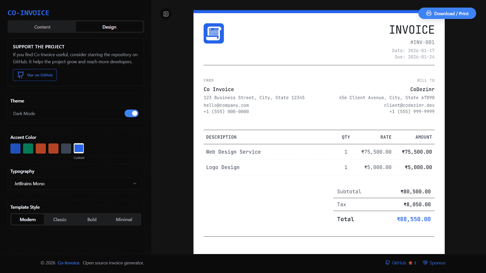 Co-Invoice – Modern Invoice Generator image 3