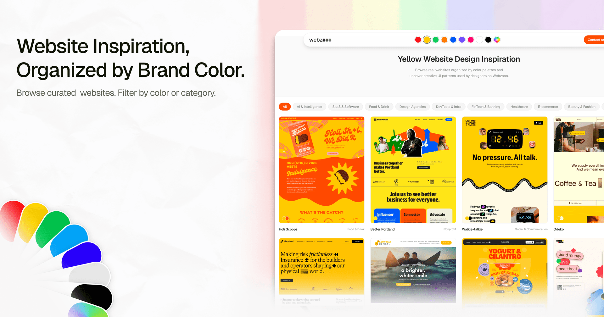 I kept struggling to find website inspiration by color… so I built this