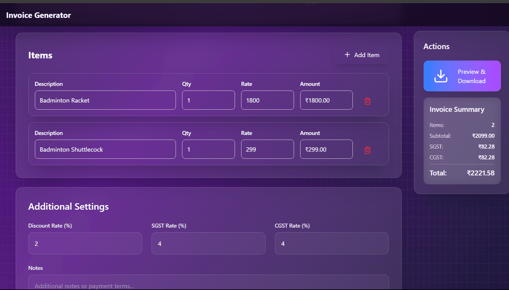 Invoice Generator Tool image 2