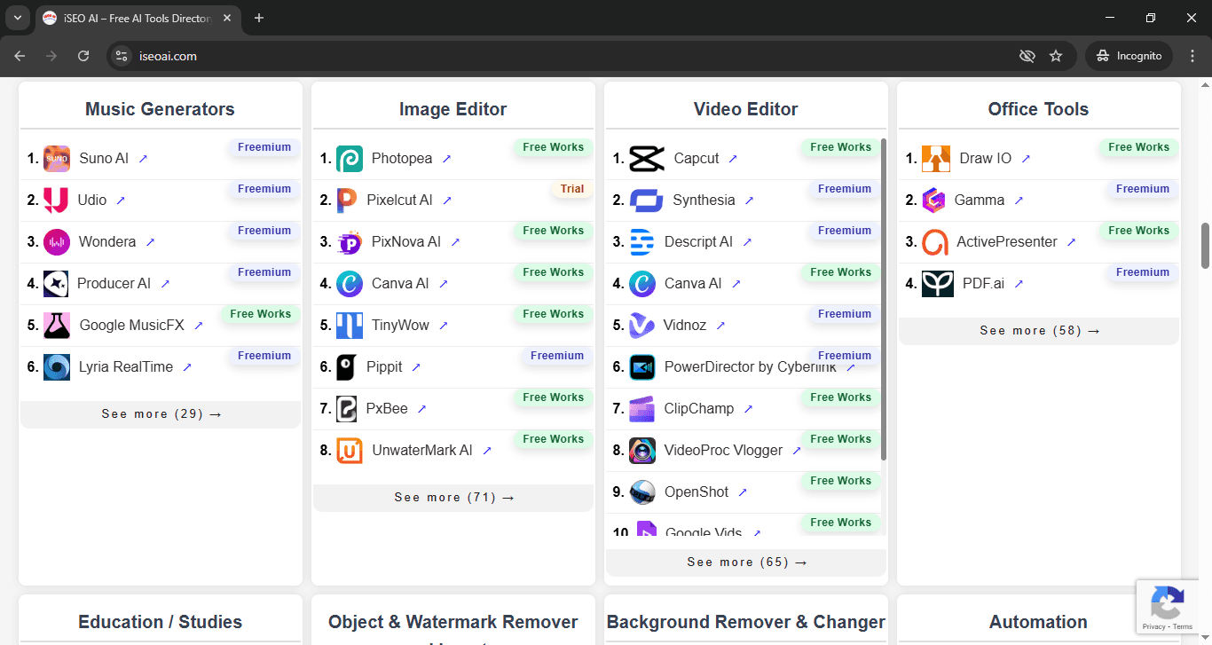 iSEO AI – Free AI Tools Directory image 4