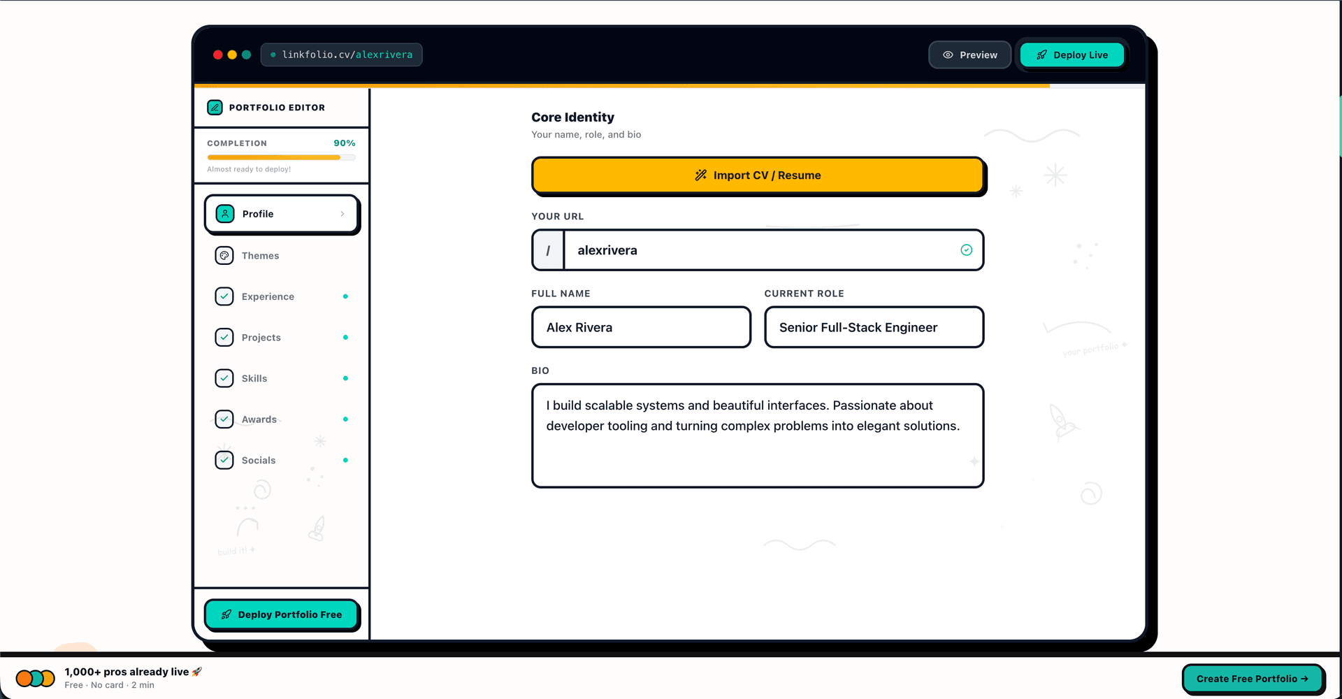 linkFolio.cv – Resume to Portfolio in 2 mins image 3