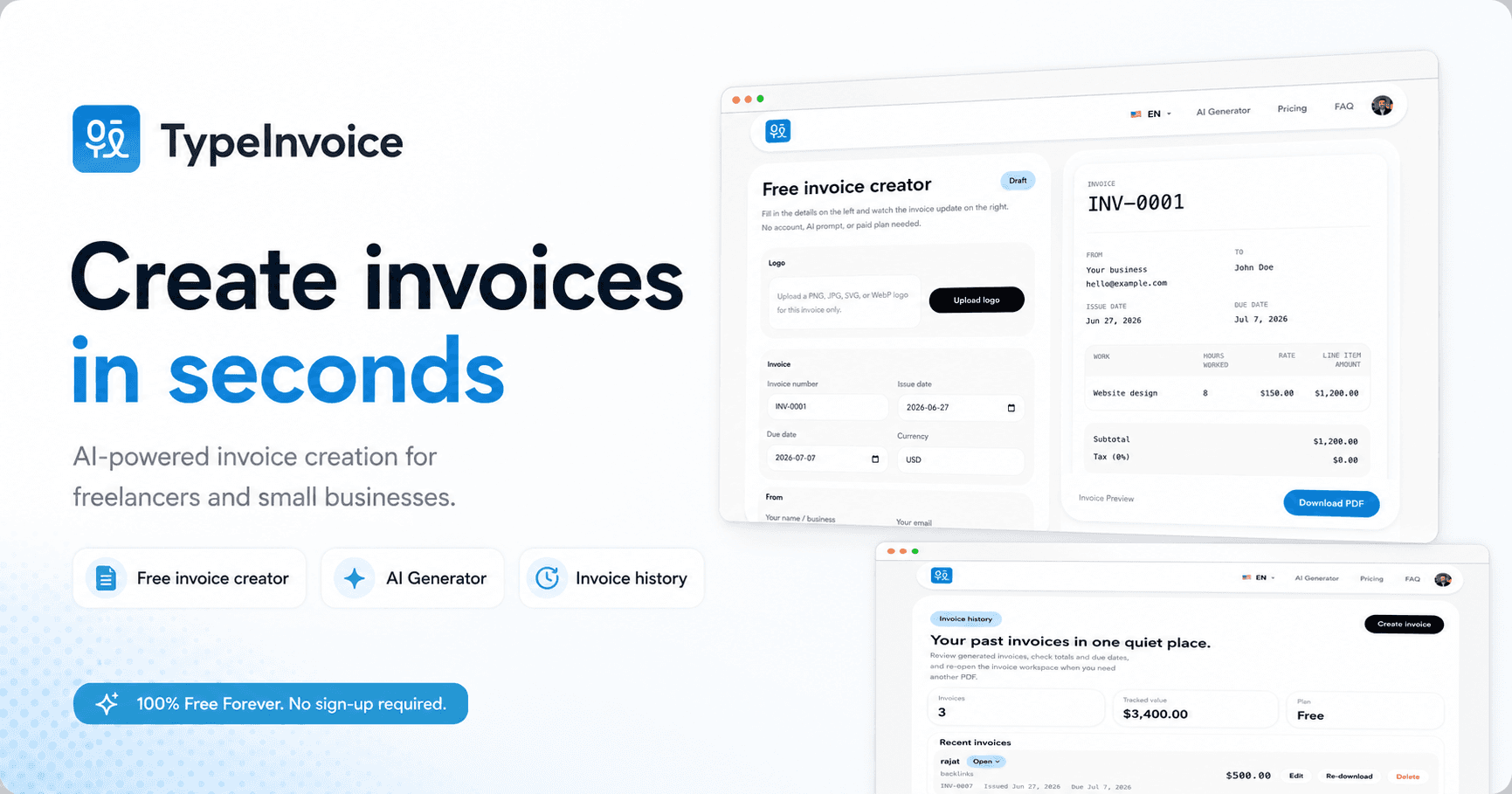 TypeInvoice | Free Invoice Creator image 1