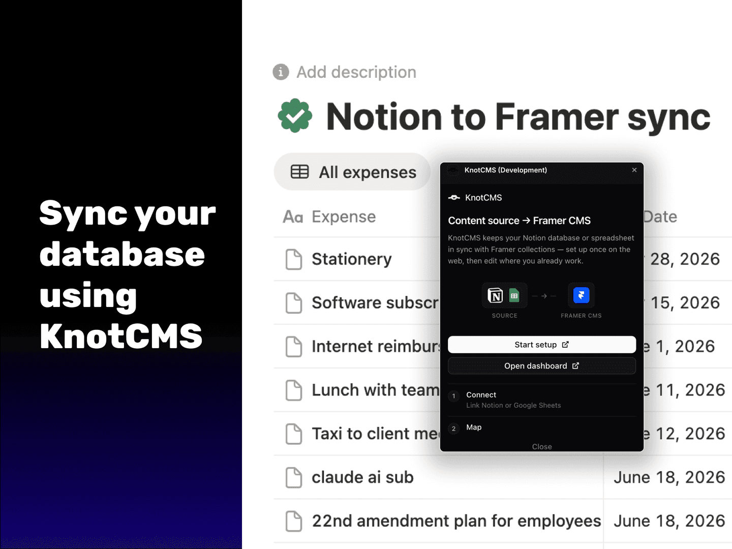 KnotCMS — Sync Notion to Framer CMS image 3