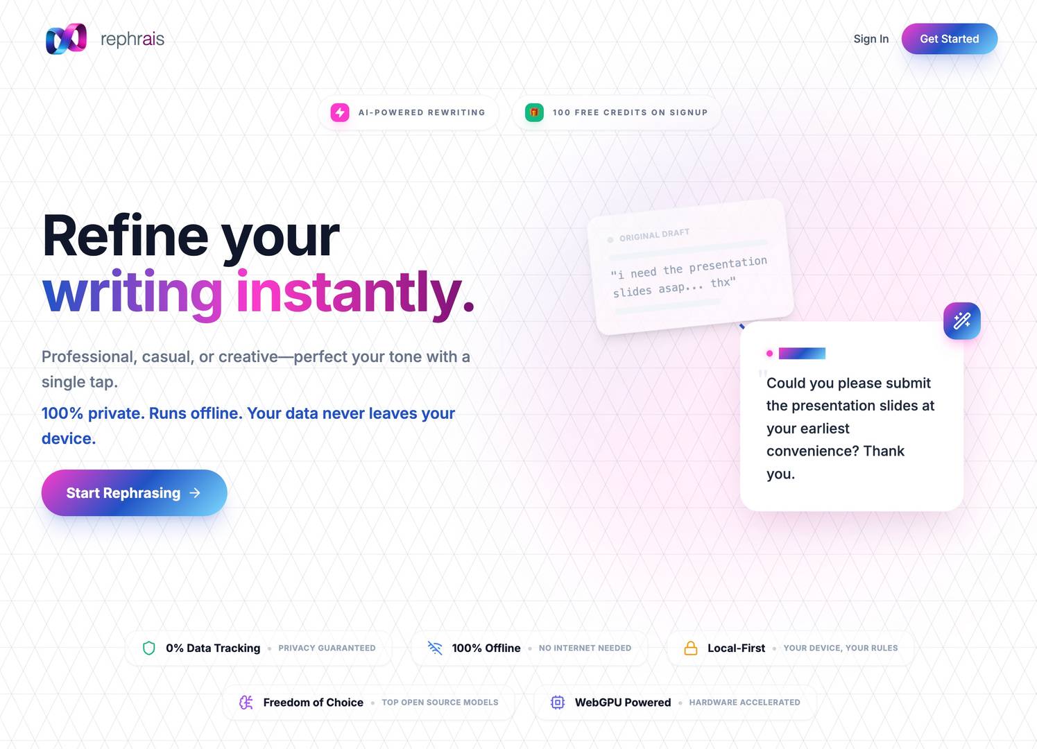RephrAIs – AI-Powered Offline Text Rephraser image 4