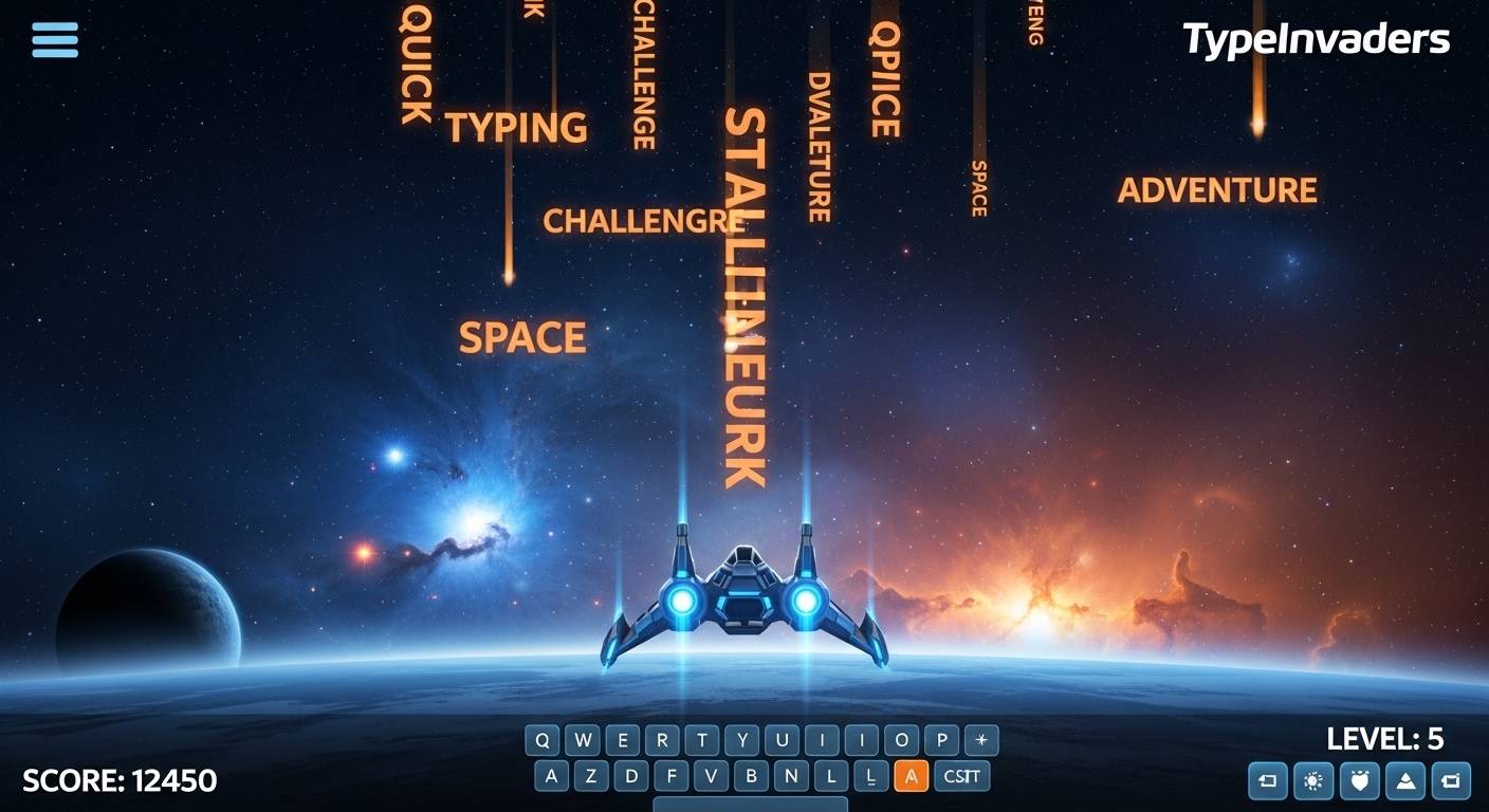 TypeInvaders Space / Fun Typing Game image 2