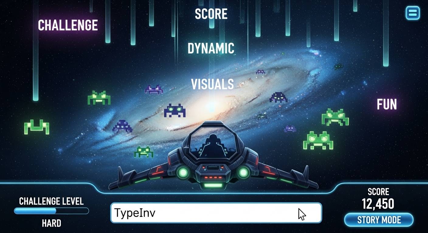 TypeInvaders Space / Fun Typing Game image 3