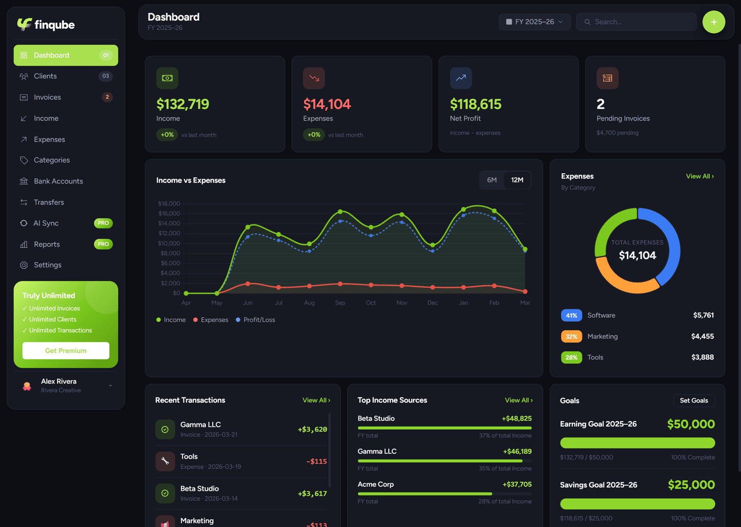 Finqube – Finance Manager for Freelancers image 1