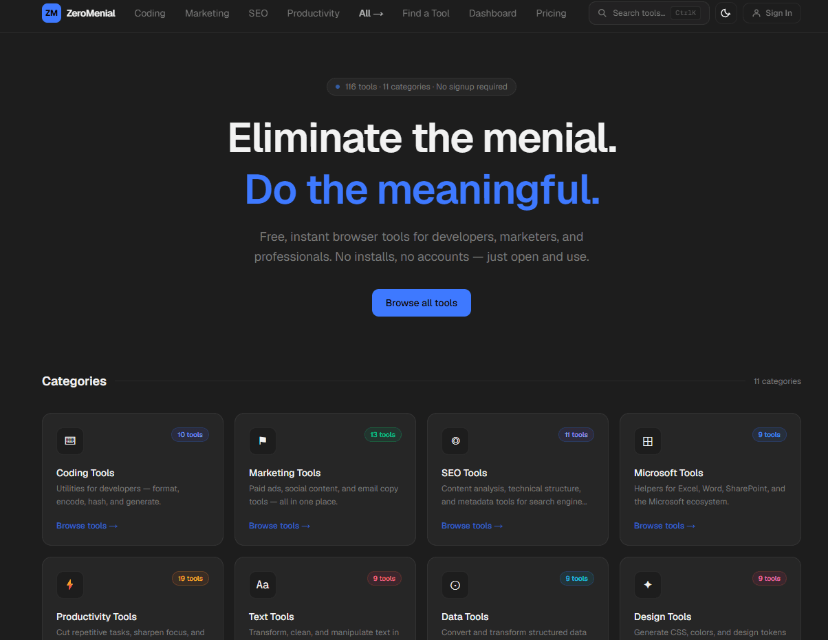 ZeroMenial — Tools to Eliminate Menial Work image 1