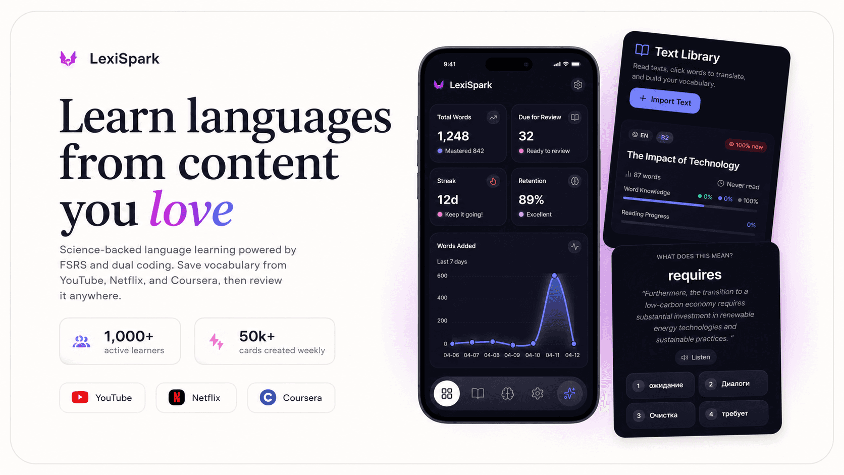 LexiSpark — Science-Backed Language Learning image 2