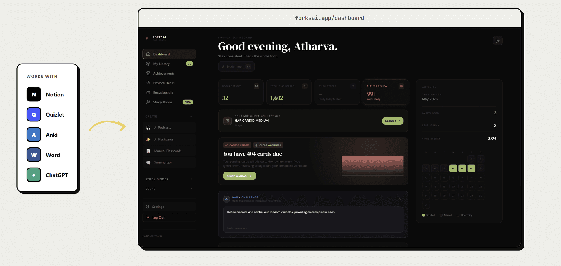 FORKSAI - Free AI Flashcard Generator image 2