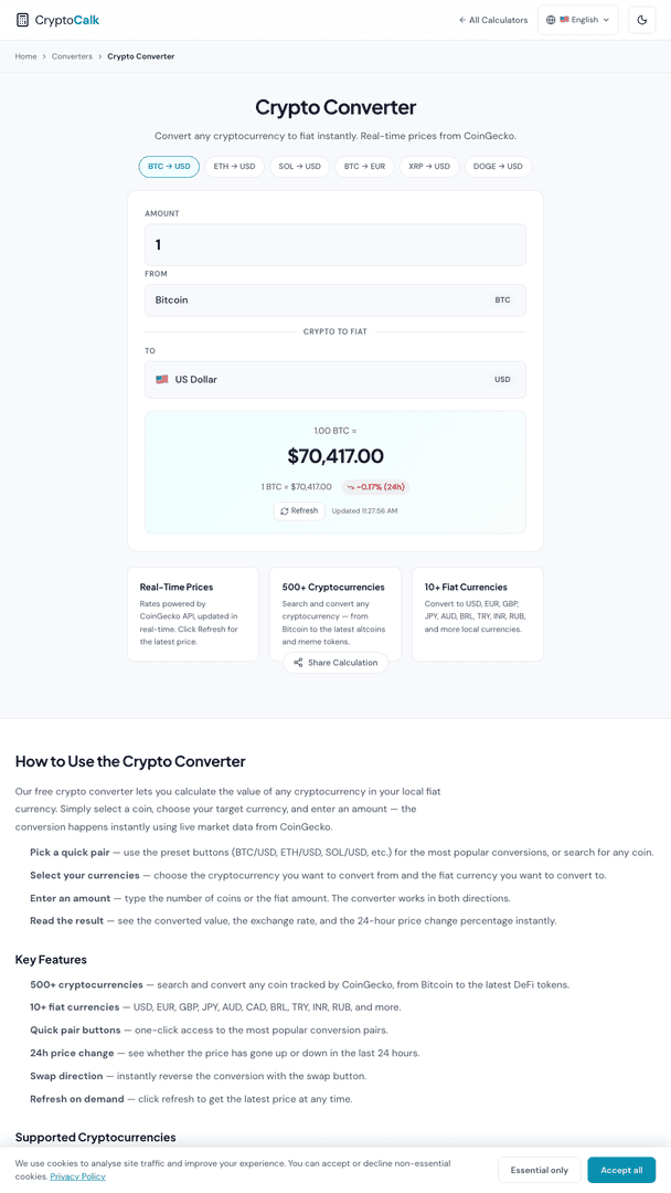 CryptoCalk — 93 Free Crypto Calculators image 4