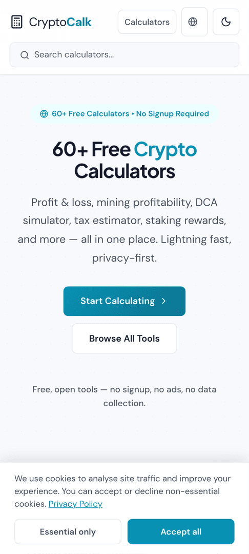 CryptoCalk — 93 Free Crypto Calculators image 3