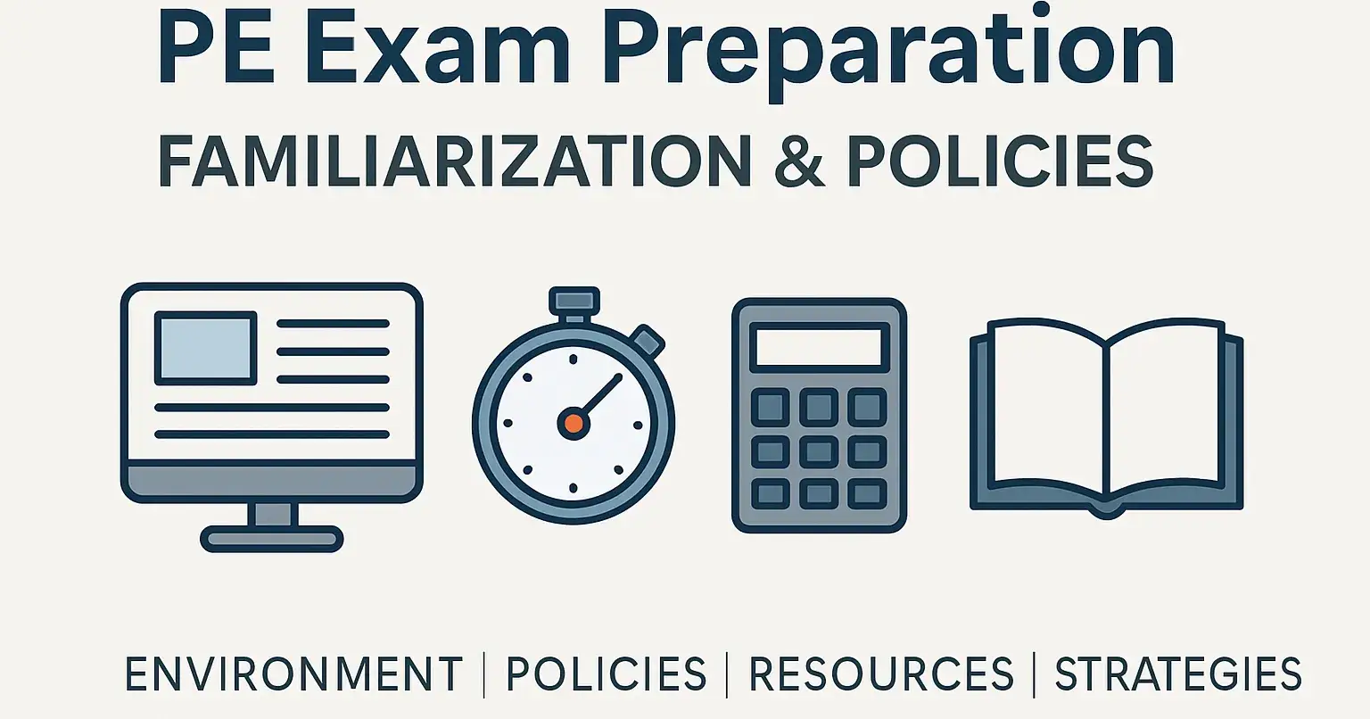 PE Exam Preparation Familiarization and Policies