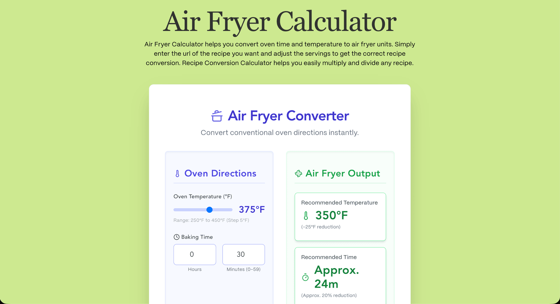 Air Fryer Calculator image 1