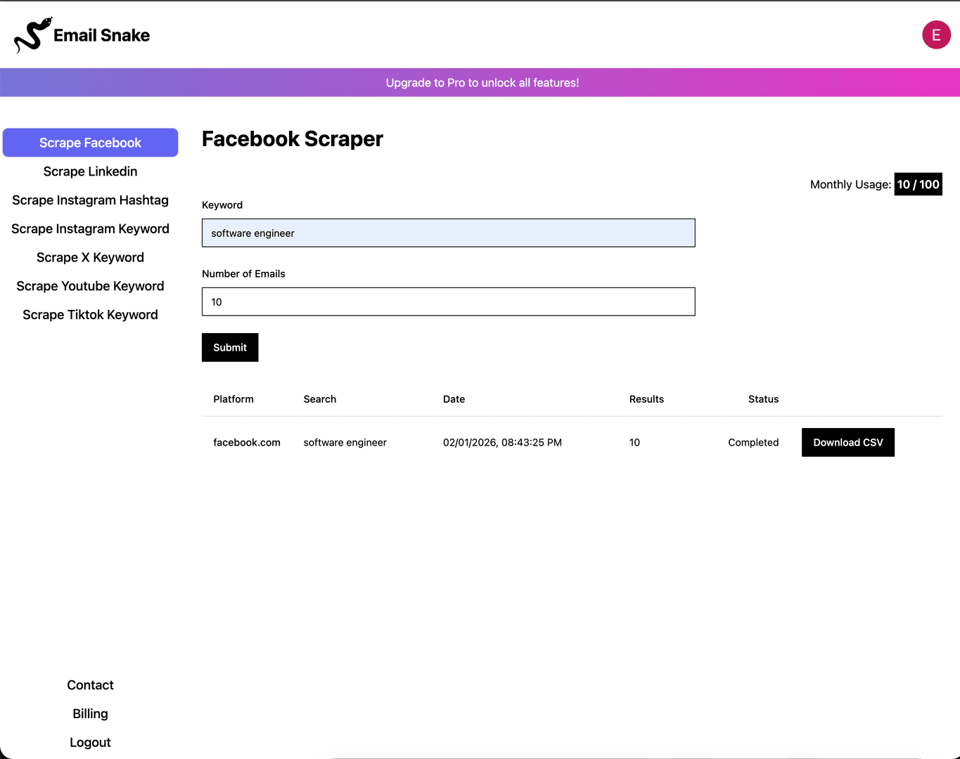 Email Snake | Facebook Email Finder image 2
