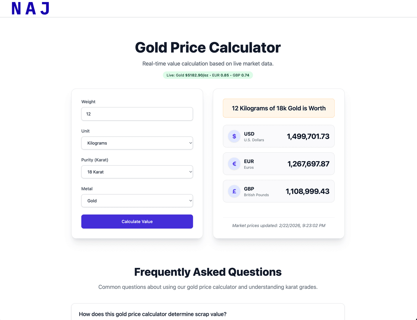 Gold Price Calculator image 3