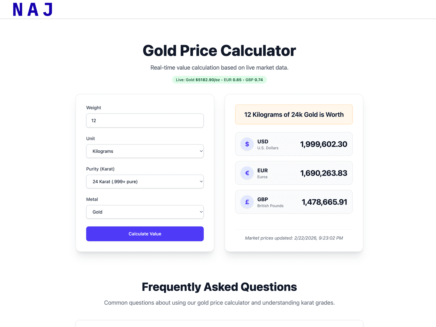 Gold Price Calculator image 2