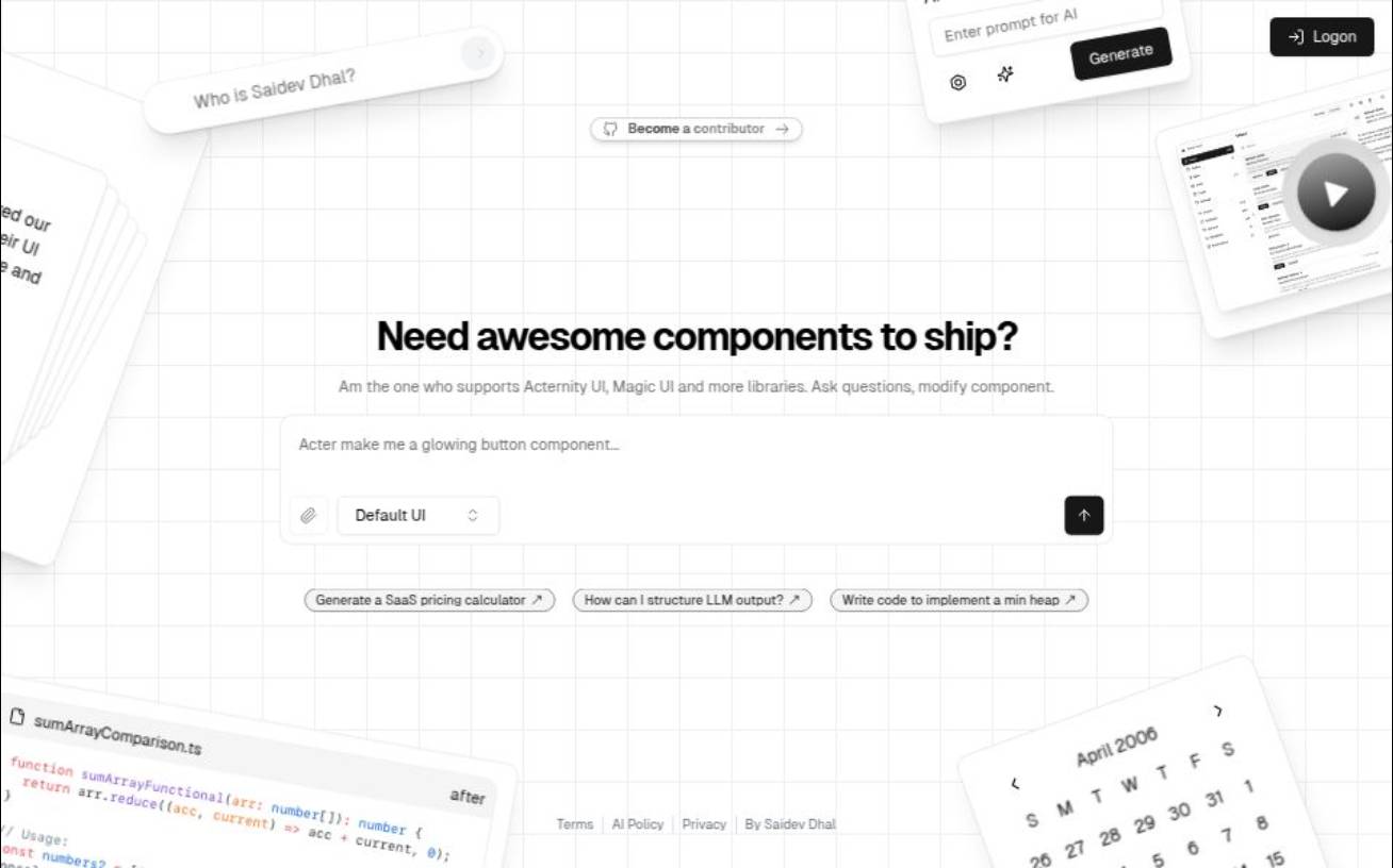 Acter - ai react component builder