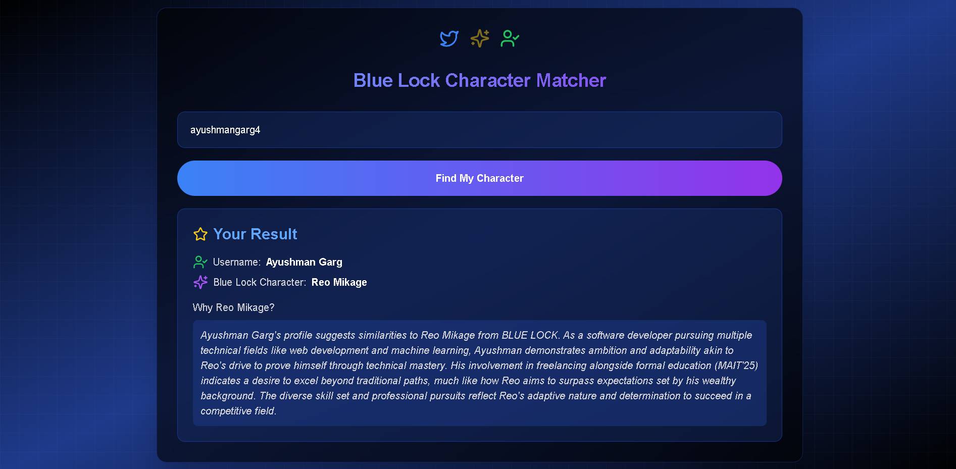 Blue Lock Character Matcher image 2