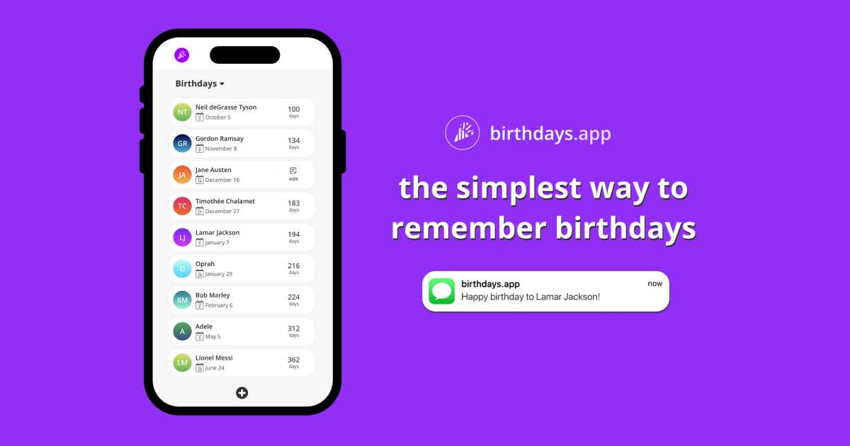 birthdays.app image 1