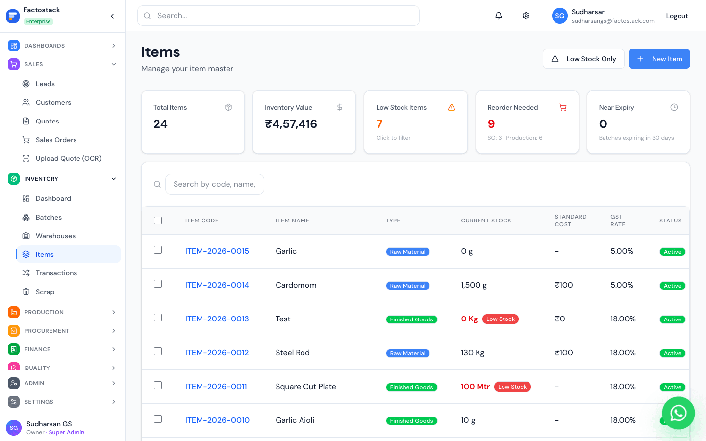 Factostack - Manufacturing ERP image 3