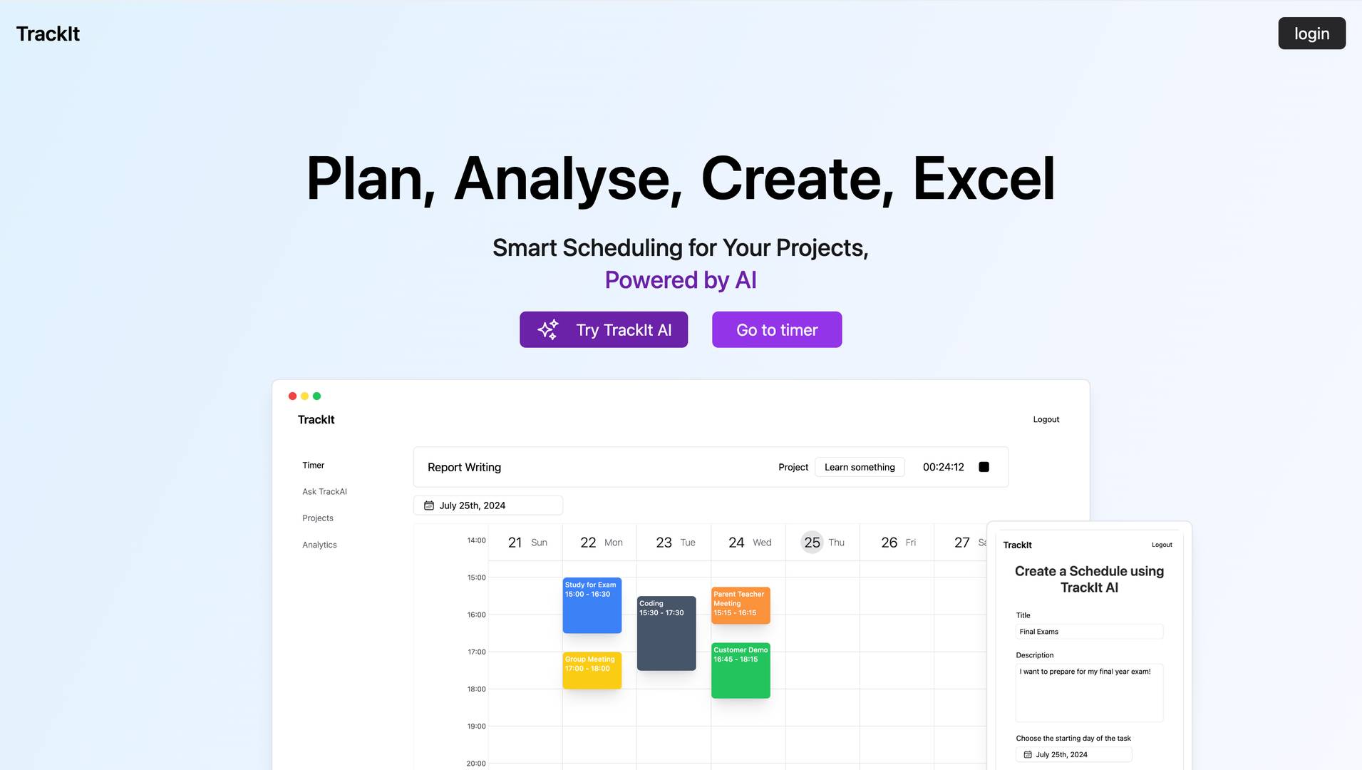 TrackIt🗓️: Your AI-Powered Task Management Solution