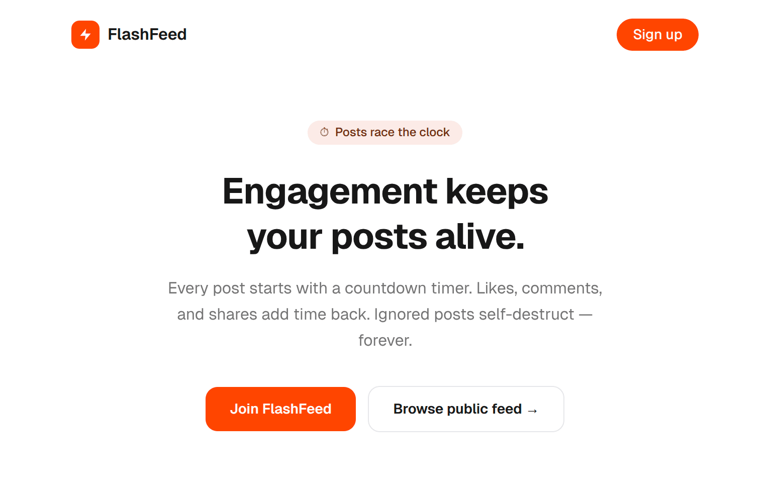 FlashFeed — Posts that race the clock image 1