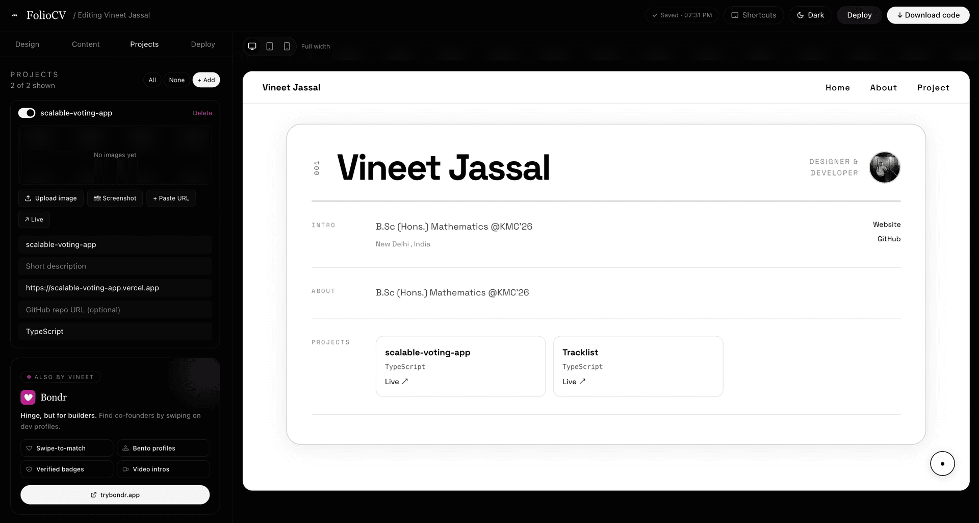 FolioCV — Resume to portfolio, in seconds image 4