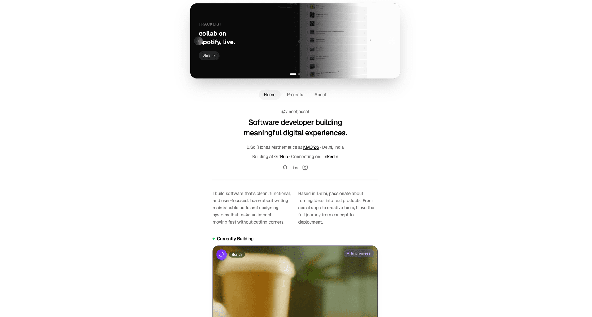 Vineet Jassal - Portfolio Website image 3