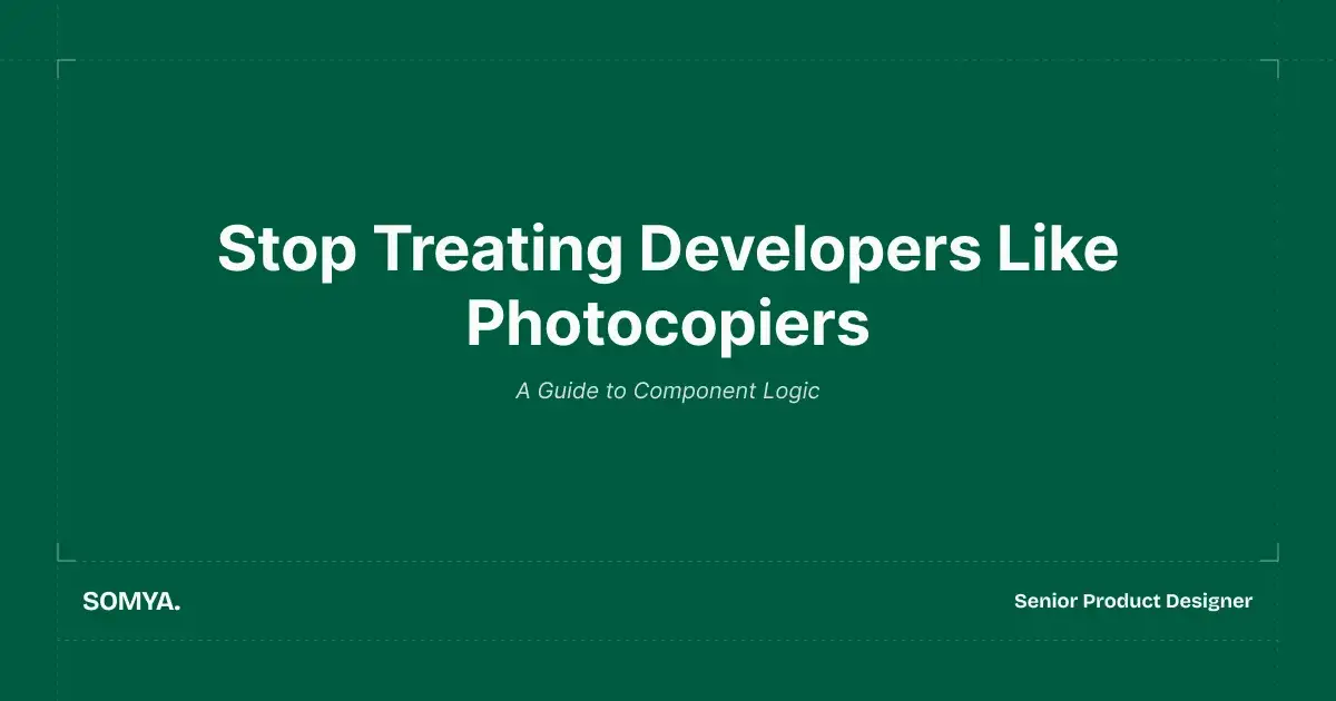 Stop treating Developers like Photocopiers