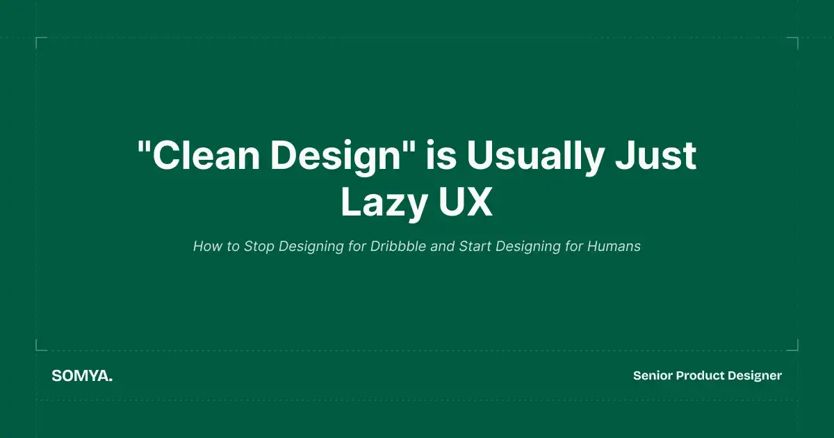 "Clean Design" is Usually Just Lazy UX
