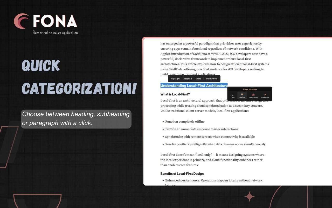 Fona - Flow-Oriented Notes Application image 4